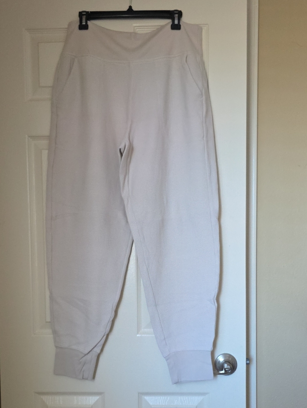 Athleta Cream Waffle Knit Joggers